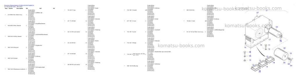 Komatsu PC3000-6 S/N 06375 Parts catalog cover Page 7