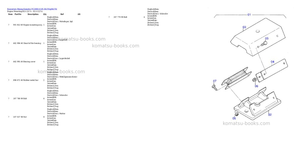 Komatsu PC3000-6 S/N 06376 Parts catalog cover Page 2