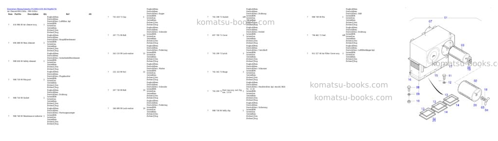 Komatsu PC3000-6 S/N 06376 Parts catalog cover Page 7