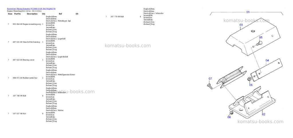 Komatsu PC3000-6 S/N 06379 Parts catalog cover