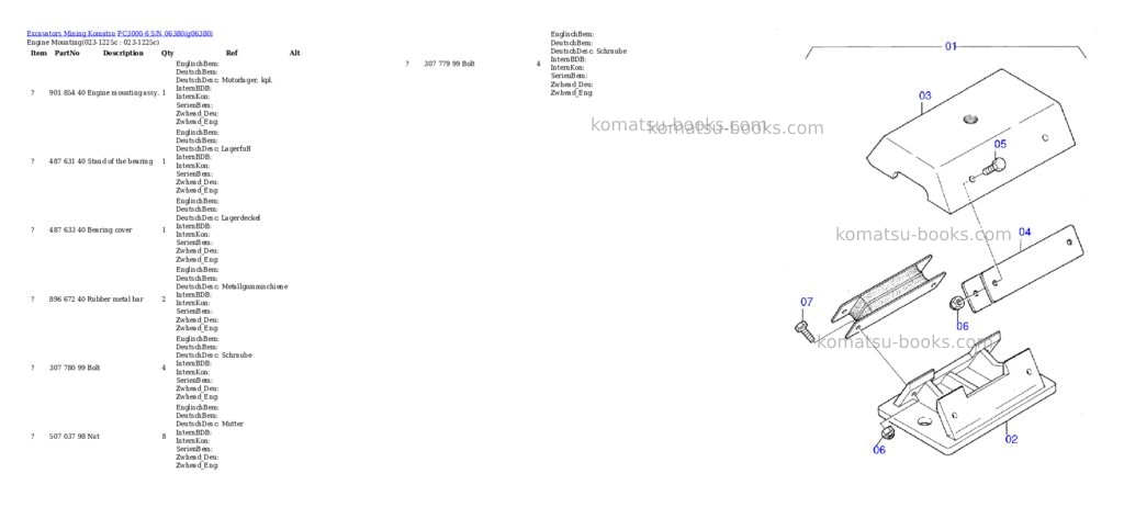 Komatsu PC3000-6 S/N 06380 Parts catalog cover