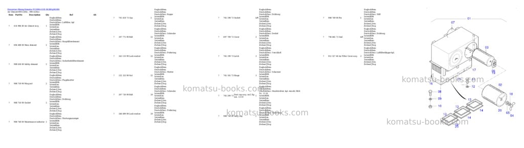 Komatsu PC3000-6 S/N 06380 Parts catalog cover Page 8