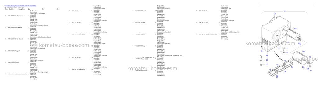 Komatsu PC3000-6 S/N 06381 Parts catalog cover Page 8