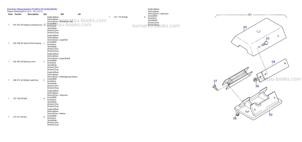 Komatsu PC3000-6 S/N 06382 Parts catalog cover Page 2