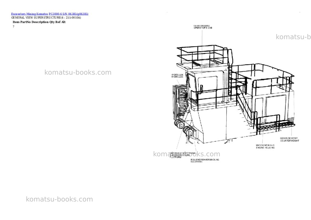 Komatsu PC3000-6 S/N 06385 Parts catalog cover