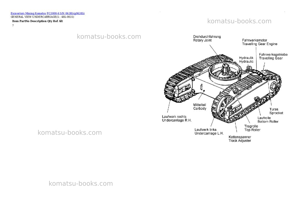 Komatsu PC3000-6 S/N 06385 Parts catalog cover Page 2