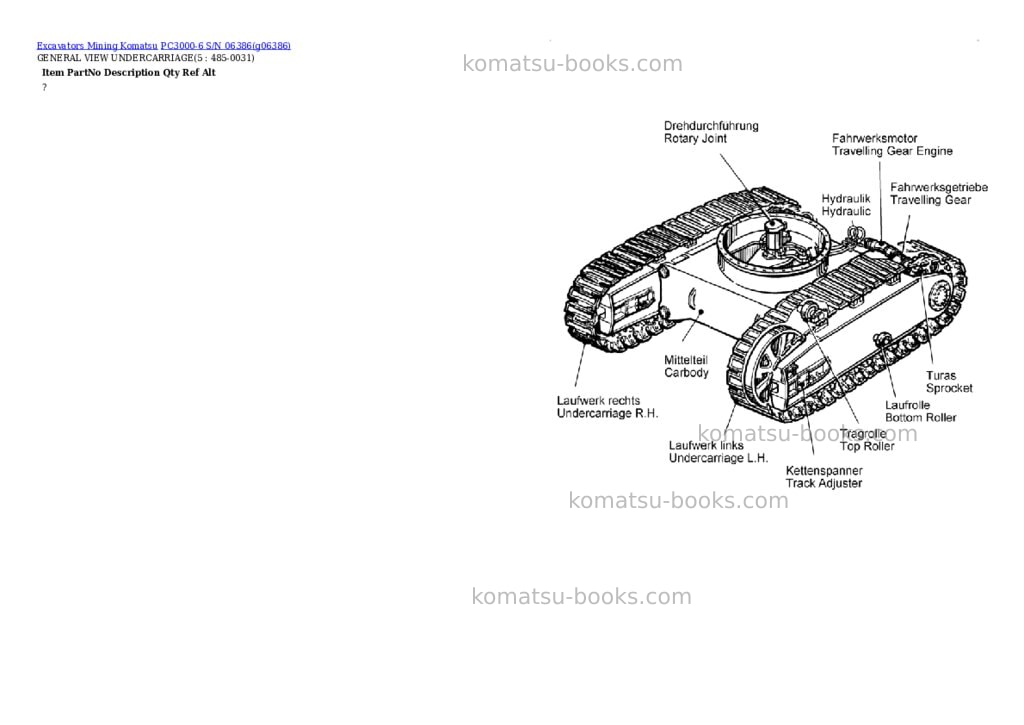 Komatsu PC3000-6 S/N 06386 Parts catalog cover Page 2