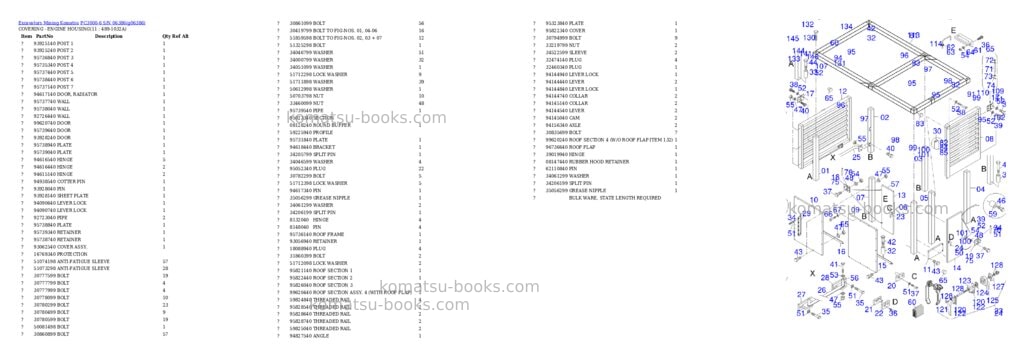 Komatsu PC3000-6 S/N 06386 Parts catalog cover Page 9