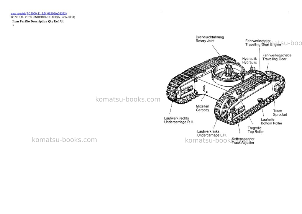 Komatsu PC3000-11 S/N 06393 Parts catalog cover Page 3