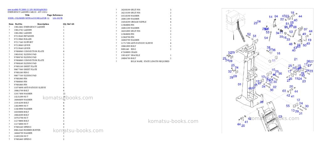 Komatsu PC3000-11 S/N 06393 Parts catalog cover Page 9