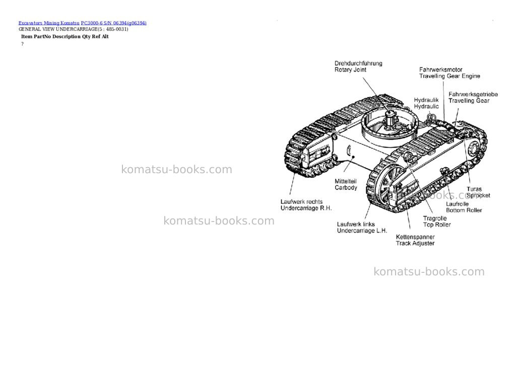 Komatsu PC3000-6 S/N 06394 Parts catalog cover Page 2