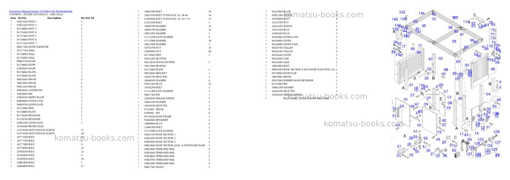 Komatsu PC3000-6 S/N 06394 Parts catalog cover Page 8