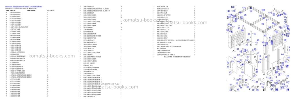 Komatsu PC3000-6 S/N 06396 Parts catalog cover Page 8