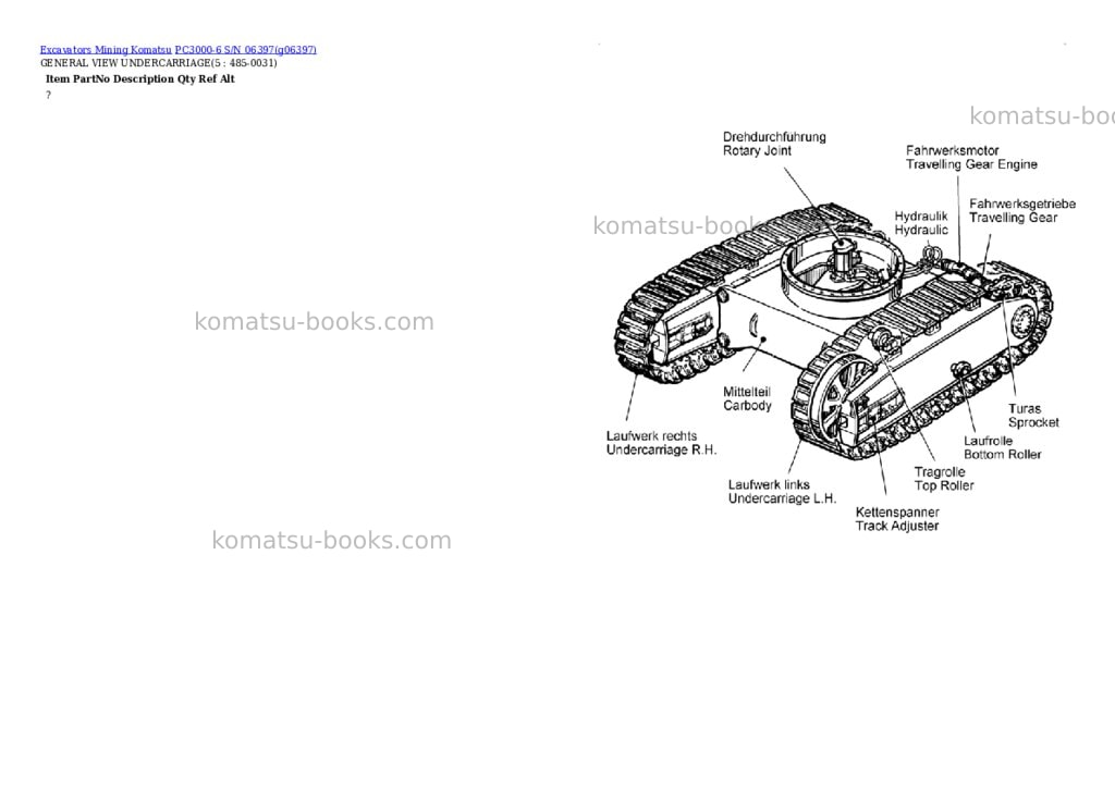 Komatsu PC3000-6 S/N 06397 Parts catalog cover Page 2