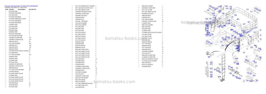 Komatsu PC3000-6 S/N 06399 Parts catalog cover