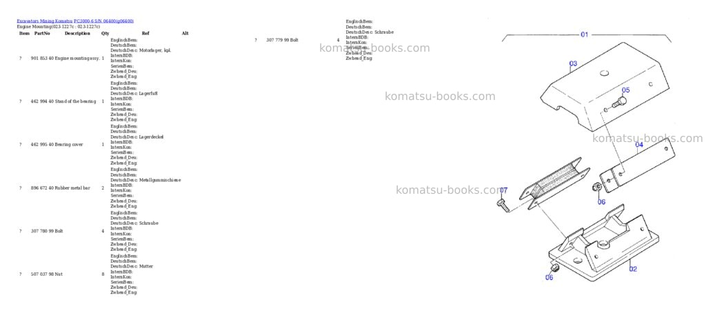 Komatsu PC3000-6 S/N 06400 Parts catalog cover Page 2