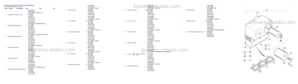 Komatsu PC3000-6 S/N 06400 Parts catalog cover Page 8