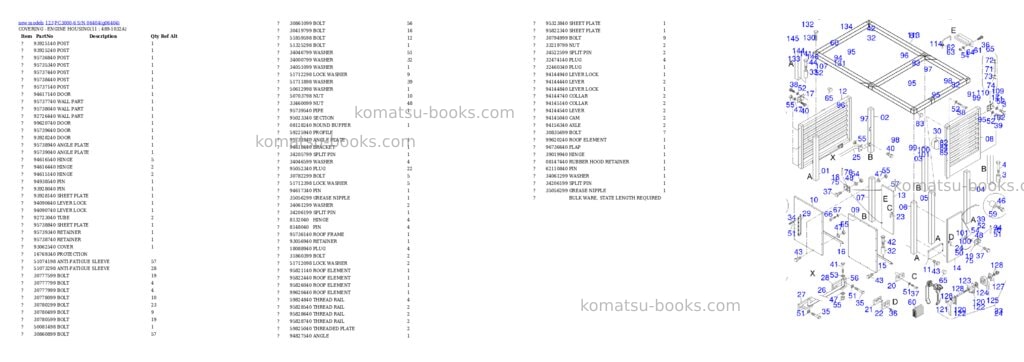Komatsu PC3000-6 S/N 06404 Parts catalog cover