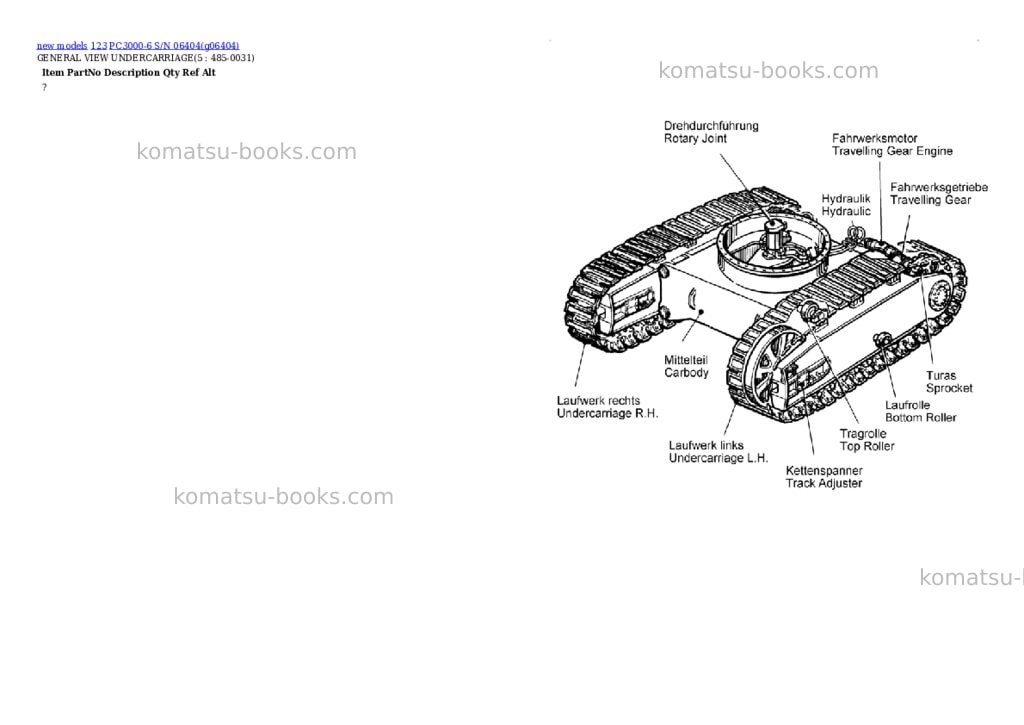 Komatsu PC3000-6 S/N 06404 Parts catalog cover Page 3