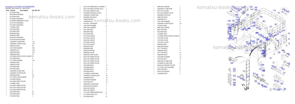 Komatsu PC3000-6 S/N 06404 Parts catalog cover Page 6