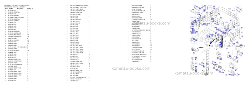 Komatsu PC3000-6 S/N 06404 Parts catalog cover Page 7