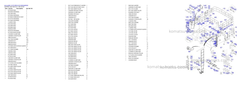 Komatsu PC3000-6 S/N 06404 Parts catalog cover Page 8