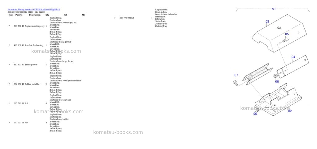 Komatsu pc4000-6 s/n 08153 Parts catalog cover Komatsu pc4000-6 s/n 08153 Parts catalog cover