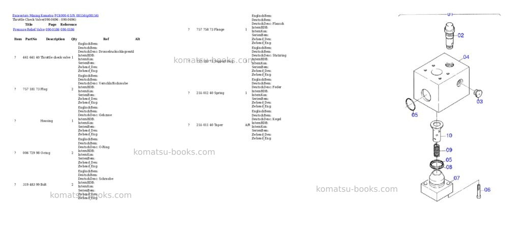 Komatsu pc4000-6 s/n 08156 Parts catalog cover Page 10