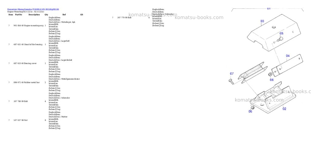 Komatsu pc4000-6 s/n 08158 Parts catalog cover Komatsu pc4000-6 s/n 08158 Parts catalog cover