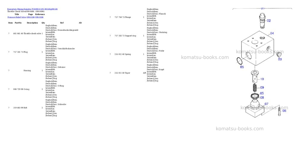 Komatsu pc4000-6 s/n 08158 Parts catalog cover Page 10 Komatsu pc4000-6 s/n 08158 Parts catalog cover Page 10