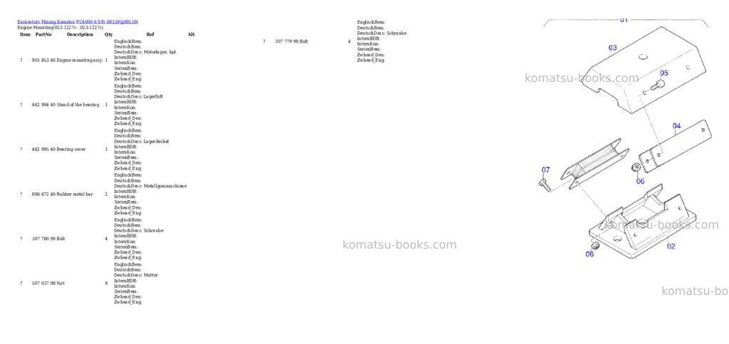 Komatsu pc4000-6 s/n 08159 Parts catalog cover