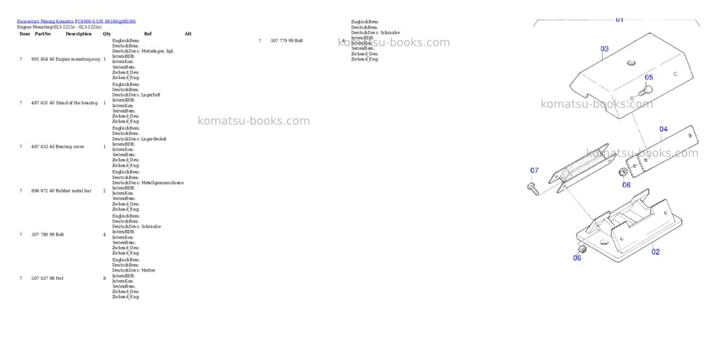 Komatsu pc4000-6 s/n 08160 Parts catalog cover Komatsu pc4000-6 s/n 08160 Parts catalog cover