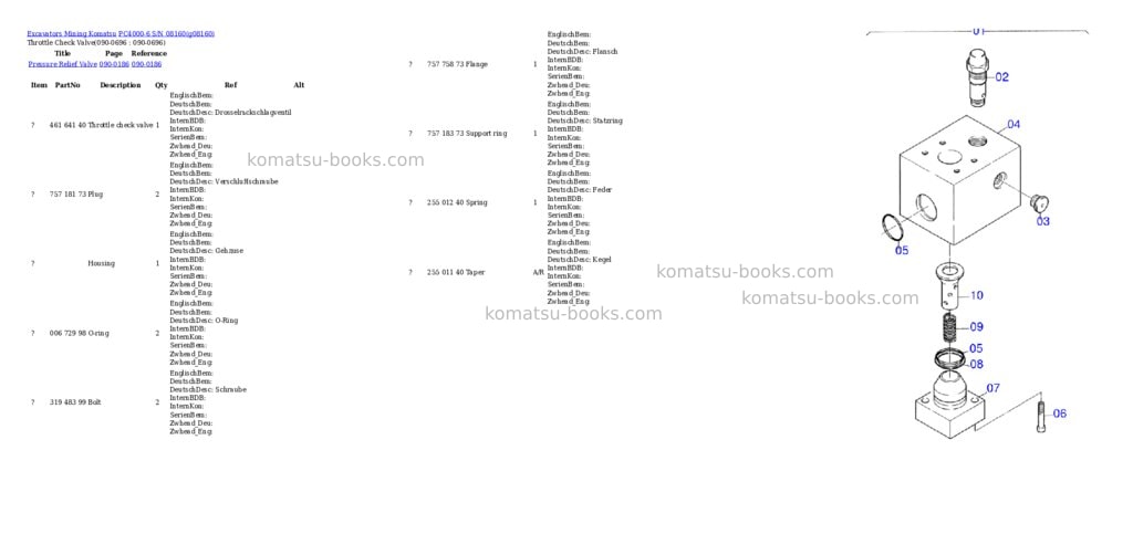 Komatsu pc4000-6 s/n 08160 Parts catalog cover Page 10 Komatsu pc4000-6 s/n 08160 Parts catalog cover Page 10