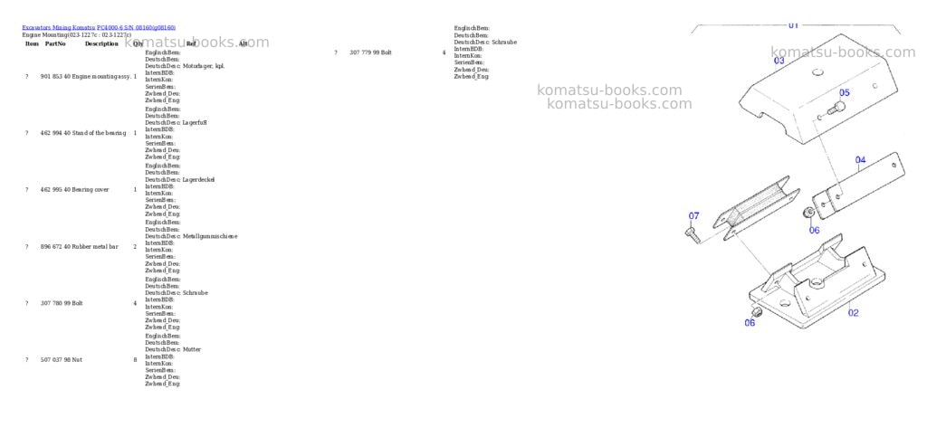 Komatsu pc4000-6 s/n 08160 Parts catalog cover Page 2 Komatsu pc4000-6 s/n 08160 Parts catalog cover Page 2