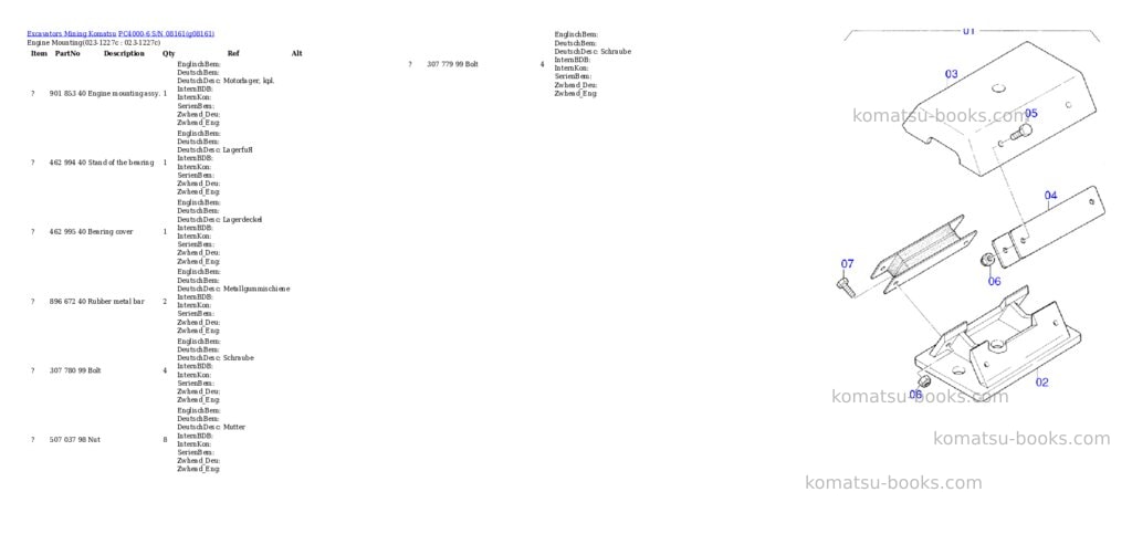 Komatsu pc4000-6 s/n 08161 Parts catalog cover Page 2 Komatsu pc4000-6 s/n 08161 Parts catalog cover Page 2