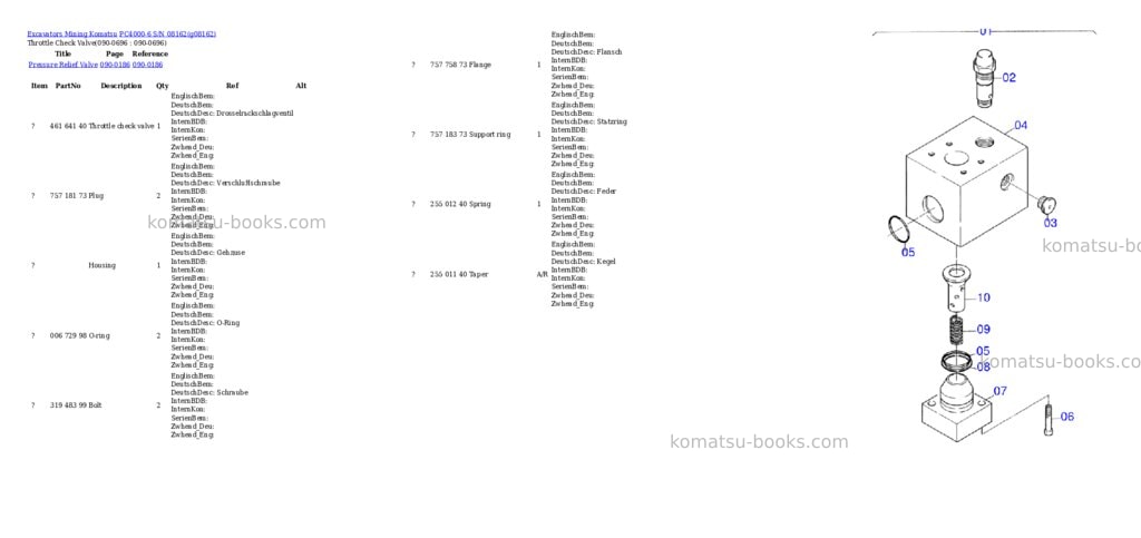 Komatsu pc4000-6 s/n 08162 Parts catalog cover Page 10 Komatsu pc4000-6 s/n 08162 Parts catalog cover Page 10