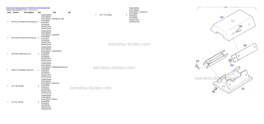 Komatsu pc4000-6 s/n 08162 Parts catalog cover Page 2 Komatsu pc4000-6 s/n 08162 Parts catalog cover Page 2