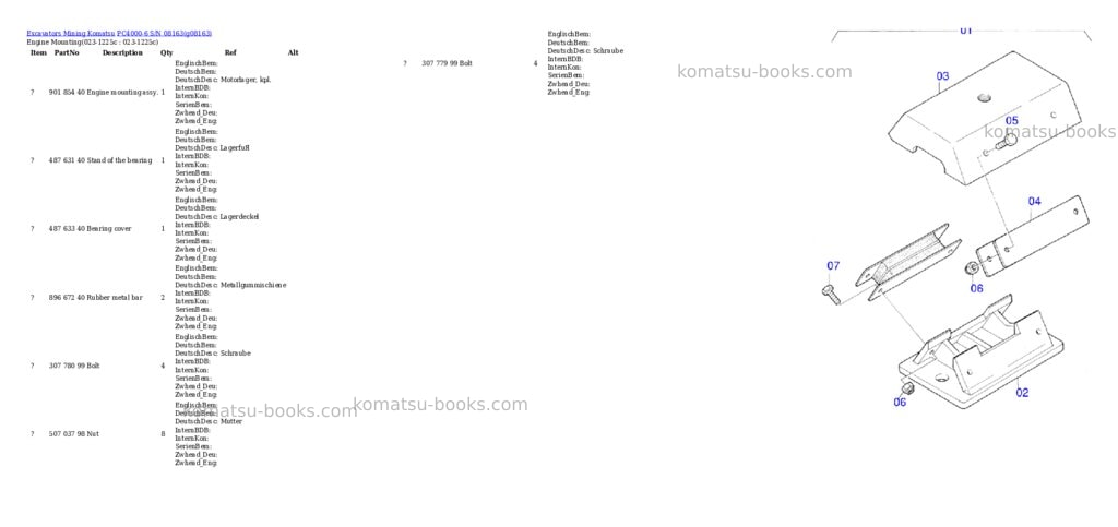 Komatsu pc4000-6 s/n 08163 Parts catalog cover Komatsu pc4000-6 s/n 08163 Parts catalog cover