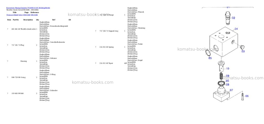 Komatsu pc4000-6 s/n 08164 Parts catalog cover Page 10 Komatsu pc4000-6 s/n 08164 Parts catalog cover Page 10