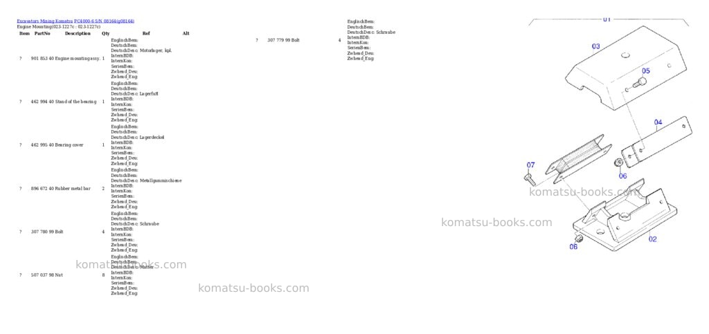 Komatsu pc4000-6 s/n 08164 Parts catalog cover Page 2 Komatsu pc4000-6 s/n 08164 Parts catalog cover Page 2