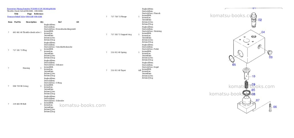Komatsu pc4000-6 s/n 08166 Parts catalog cover Page 10