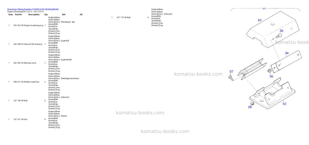 Komatsu pc4000-6 s/n 08166 Parts catalog cover Page 2