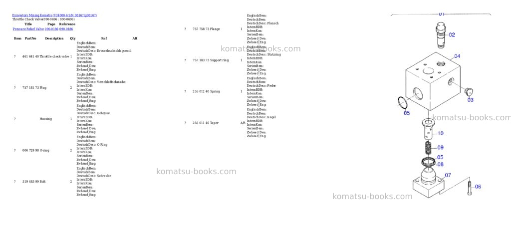 Komatsu pc4000-6 s/n 08167 Parts catalog cover Page 10 Komatsu pc4000-6 s/n 08167 Parts catalog cover Page 10