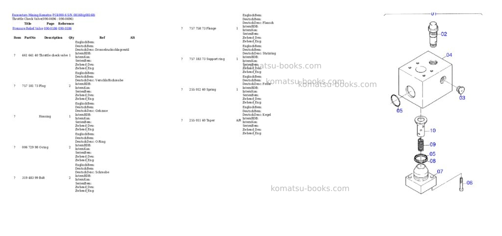 Komatsu pc4000-6 s/n 08168 Parts catalog cover Page 10 Komatsu pc4000-6 s/n 08168 Parts catalog cover Page 10