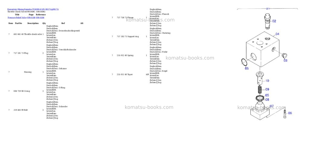 Komatsu pc4000-6 s/n 08171 Parts catalog cover Page 10