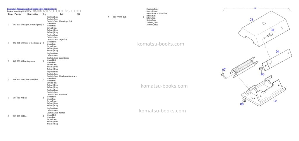 Komatsu pc4000-6 s/n 08171 Parts catalog cover Page 2
