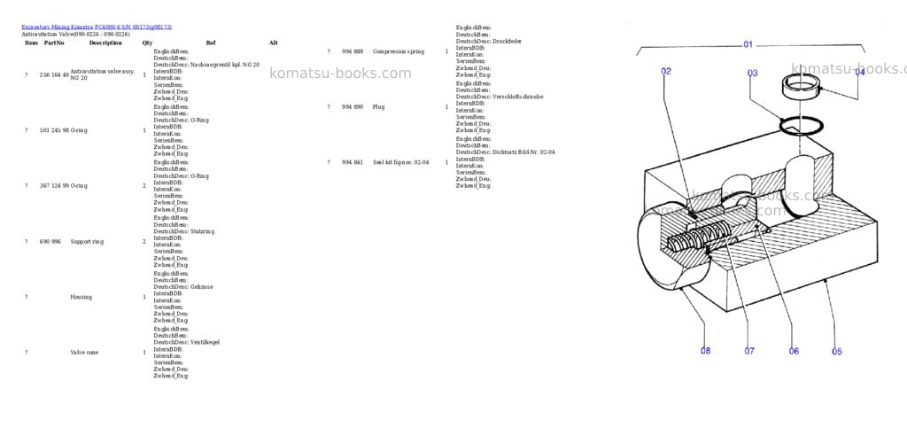 Komatsu pc4000-6 s/n 08173 Parts catalog cover Page 4 Komatsu pc4000-6 s/n 08173 Parts catalog cover Page 4