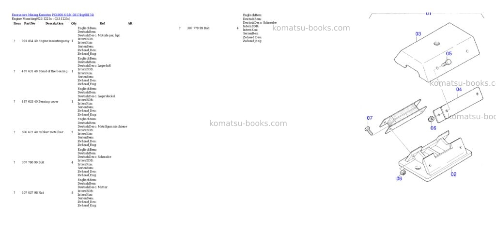 Komatsu pc4000-6 s/n 08174 Parts catalog cover Komatsu pc4000-6 s/n 08174 Parts catalog cover