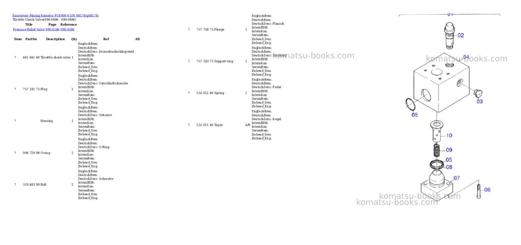 Komatsu pc4000-6 s/n 08174 Parts catalog cover Page 10 Komatsu pc4000-6 s/n 08174 Parts catalog cover Page 10