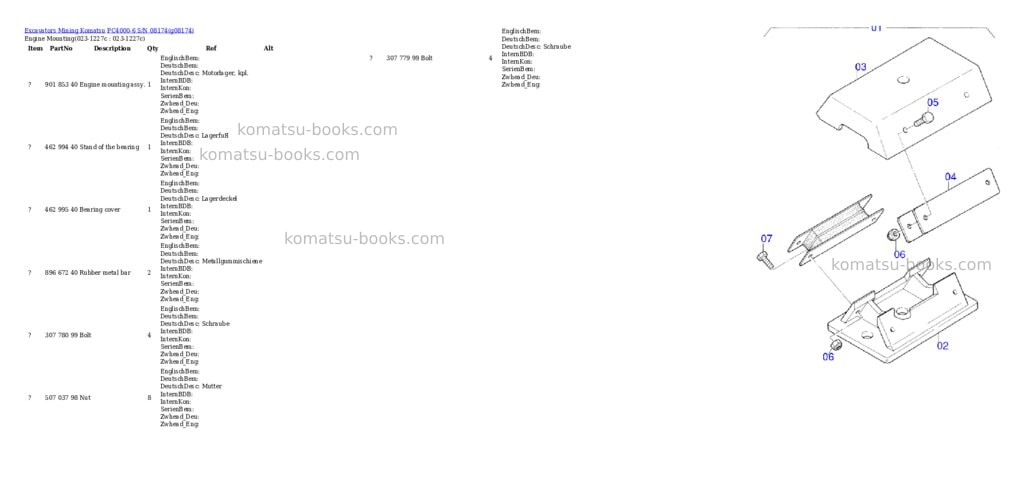 Komatsu pc4000-6 s/n 08174 Parts catalog cover Page 2 Komatsu pc4000-6 s/n 08174 Parts catalog cover Page 2